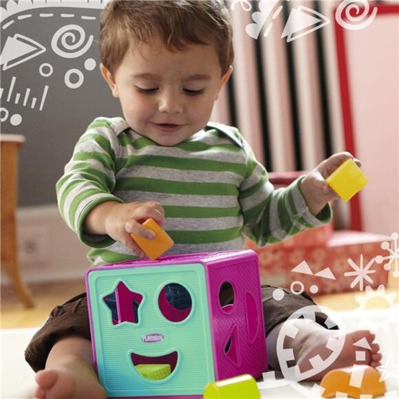 Form Fitter Shape Sorter Matching Activity Cube Toy with 9 Shapes for Toddlers - Picture 7 of 8